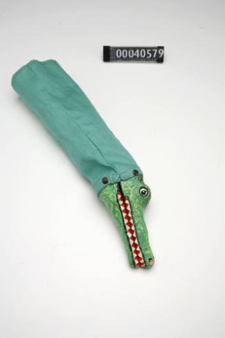 Crocodile puppet made by Lois Carrington