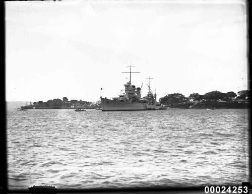 USS ASTORIA at anchor in Farm Cove, Sydney