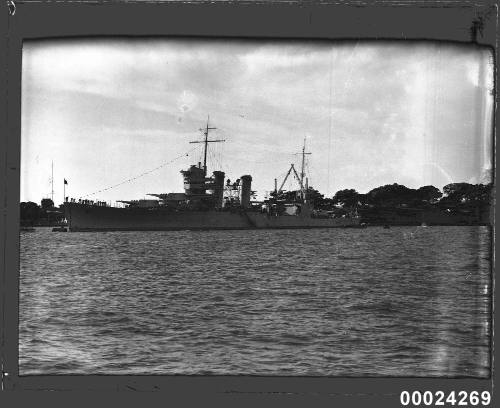 USS ASTORIA at anchor in Farm Cove, Sydney