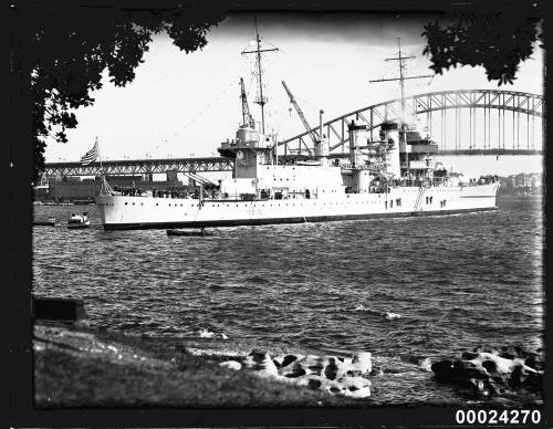 USS ASTORIA at anchor in Farm Cove, Sydney