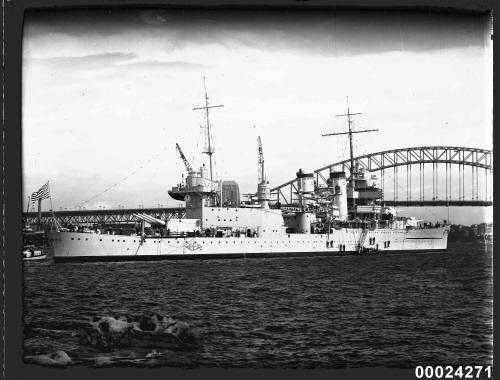 USS ASTORIA at anchor in Farm Cove, Sydney