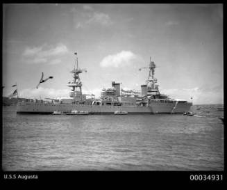 View of USS AUGUSTA in harbour