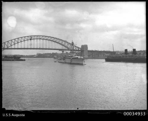 View of warship USS AUGUSTA