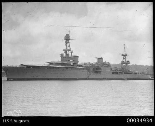 View of USS AUGUSTUS portside view in harbour