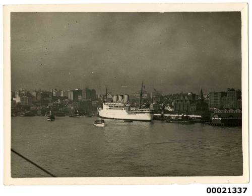 RMS STRATHNAVER at west Circular Quay in Sydney