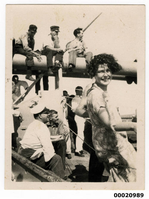 An unidentified woman during the United States Navy visit