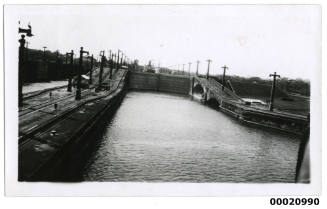 View of Panama Canal in Panama, South America during the Unites States Navy tour