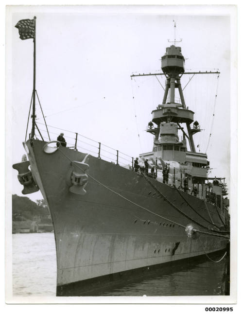 Unidentified United States naval battleship in Sydney