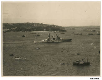 Unidentified United States naval battleship in Sydney