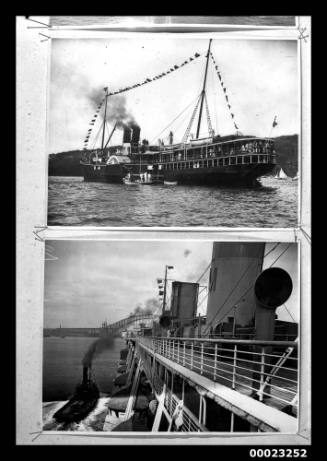 Paddle steamer NEWCASTLE (top) and liner MALOLO (bottom)