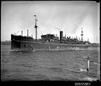 View of BENDIGO passenger vessel underway in harbour.