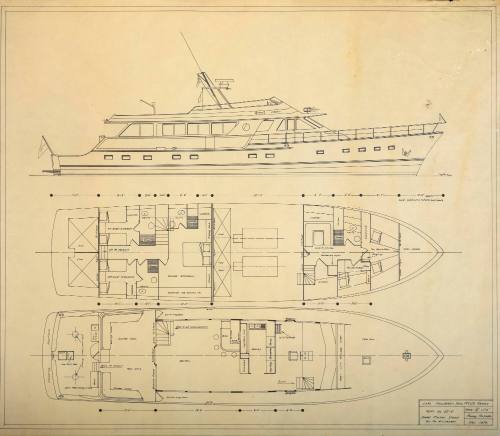 General arrangement plan of the diesel motor yacht EMMA