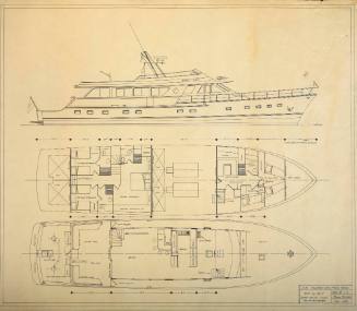 General arrangement plan of the diesel motor yacht EMMA