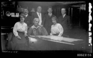 Sterling family in the saloon on board E R STERLING
