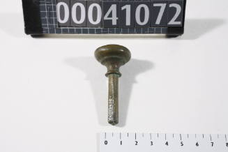 Circular metal screw-on knob