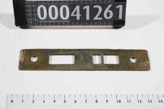 Rectangular metal door lock striker plate