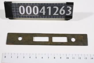 Rectangular metal door lock striker plate