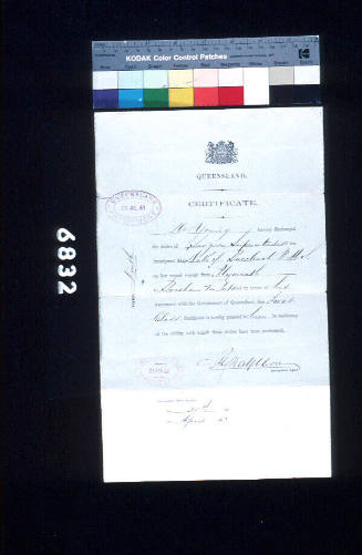 Certificate of Discharge for Dr William Young from RMS DUKE OF BUCCLEUCH