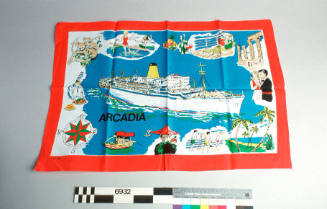 SS ARCADIA souvenir tea towel