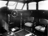 Helm of POLLYANNA about 1934. Photographer unknown ANMM Collection Halvorsen Boats photograph a…