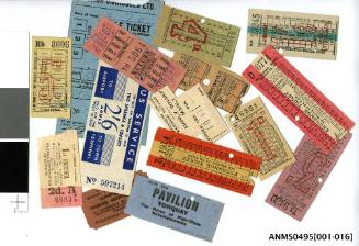 Tickets collected by Elsie Ashdown (nee Jackson) during her travels