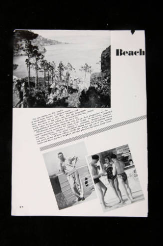 Magazine spreads of men's swimwear and fashion
