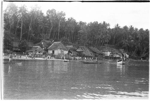 View of a waterside village 