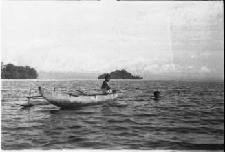 View of a canoe at sea