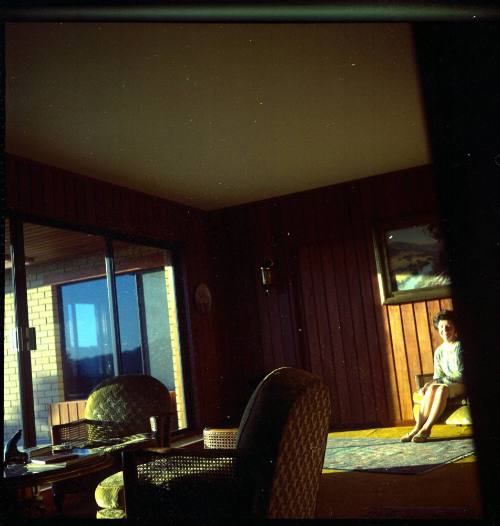 View of Nancy Steel in the lounge room of Oskar Speck's house at Killcare 