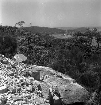 View over a rock outcrop at Killcare