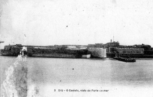 Postcard of Diu collected by Oskar Speck