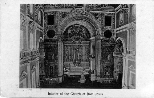 Postcard collected by Oskar Speck of Church of Bom Jesu, Goa