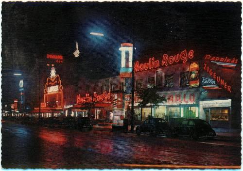 Postcard sent to Oskar Speck titled: Hamburg, St Pauli, Reeperbahn