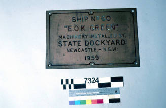 Ship No. 60, E.O.K. GREEN, machinery installed by State Dockyard, Newcastle NSW, 1959