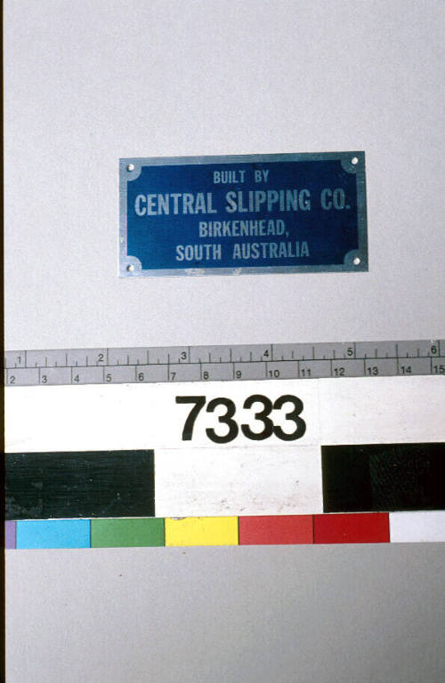 Built by Central Slipping Company, Birkenhead, South Australia