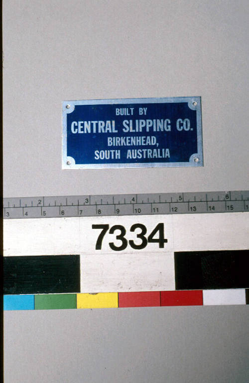 Built by Central Slipping Company, Birkenhead, South Australia