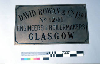 David Rowan & Co. Ltd, No. 1241, Engineers & Boilermakers, Glasgow