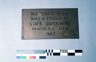 MV CAPE DON built & engined by State Dockyard Newcastle NSW, 1963
