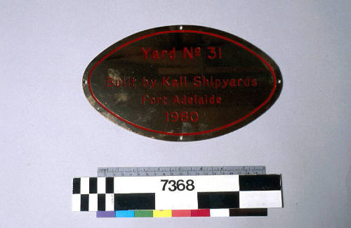 Yard No. 31 built by Kali Shipyards, Port Adelaide, 1980