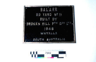 BALARR, B2 Yard No.11, built by Broken Hill Pty Coy Ltd, 1948, Whyalla, South Australia.