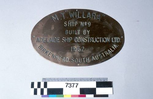 MT WILLARA, Ship No. 9, built by Adelaide Ship Construction Ltd, 1962, Birkenhead, South Australia