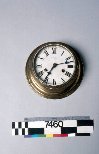 Ship's clock from engine room onboard SS WARRAWEE, Coast Steamships Ltd.