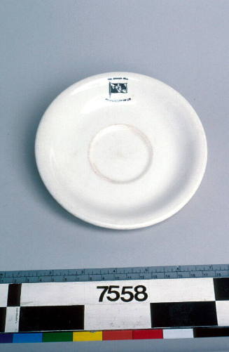White saucer from SS IRON SPENCER, Broken Hill Proprietary Company Limited (BHP).
