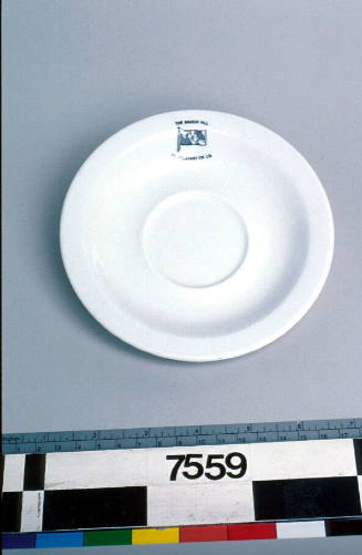 White saucer from SS IRON SPENCER, Broken Hill Proprietary Company Ltd. (BHP).