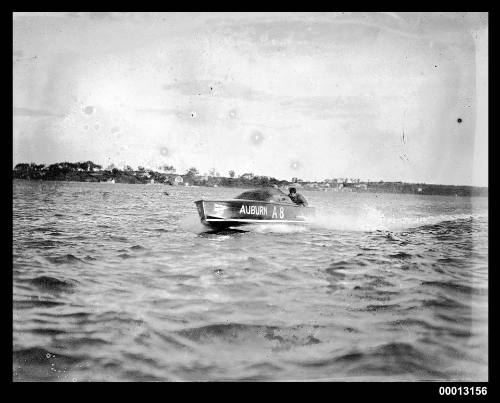 Speedboat AUBURN onpossibly Botany Bay or Kogarah Bay.