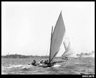 18-footer sailing on Sydney Harbour in the Anniversary Day Regatta