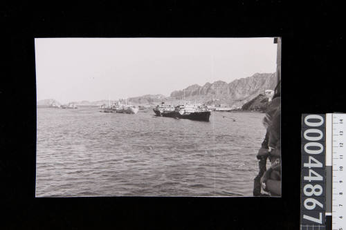 Ships moored in Aden Harbour, Yemen