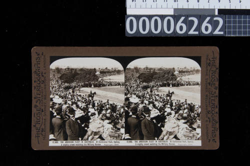 American fleet in Australia, crowd watching the military review, Sydney