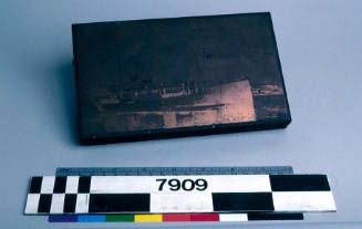 Printers block with image of passenger ship from the Adelaide Steamship Company Limited.