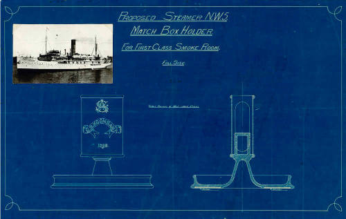 Proposed Steamer NW5 Match Box Holder for First Class Smoke Room